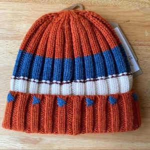 NWT Prana Orange & Blue Lexington Knit Cap Beanie